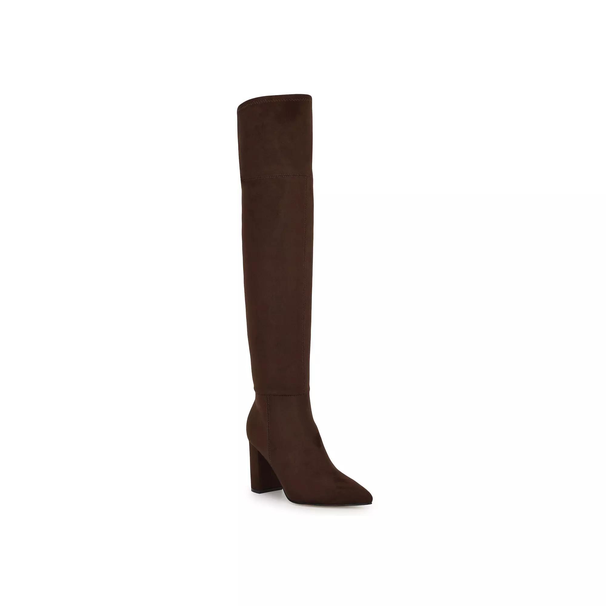 Nine West Miykah Women's Pointy Toe Thigh-High Dress Boots, Size: 9, Dark Brown Product Image