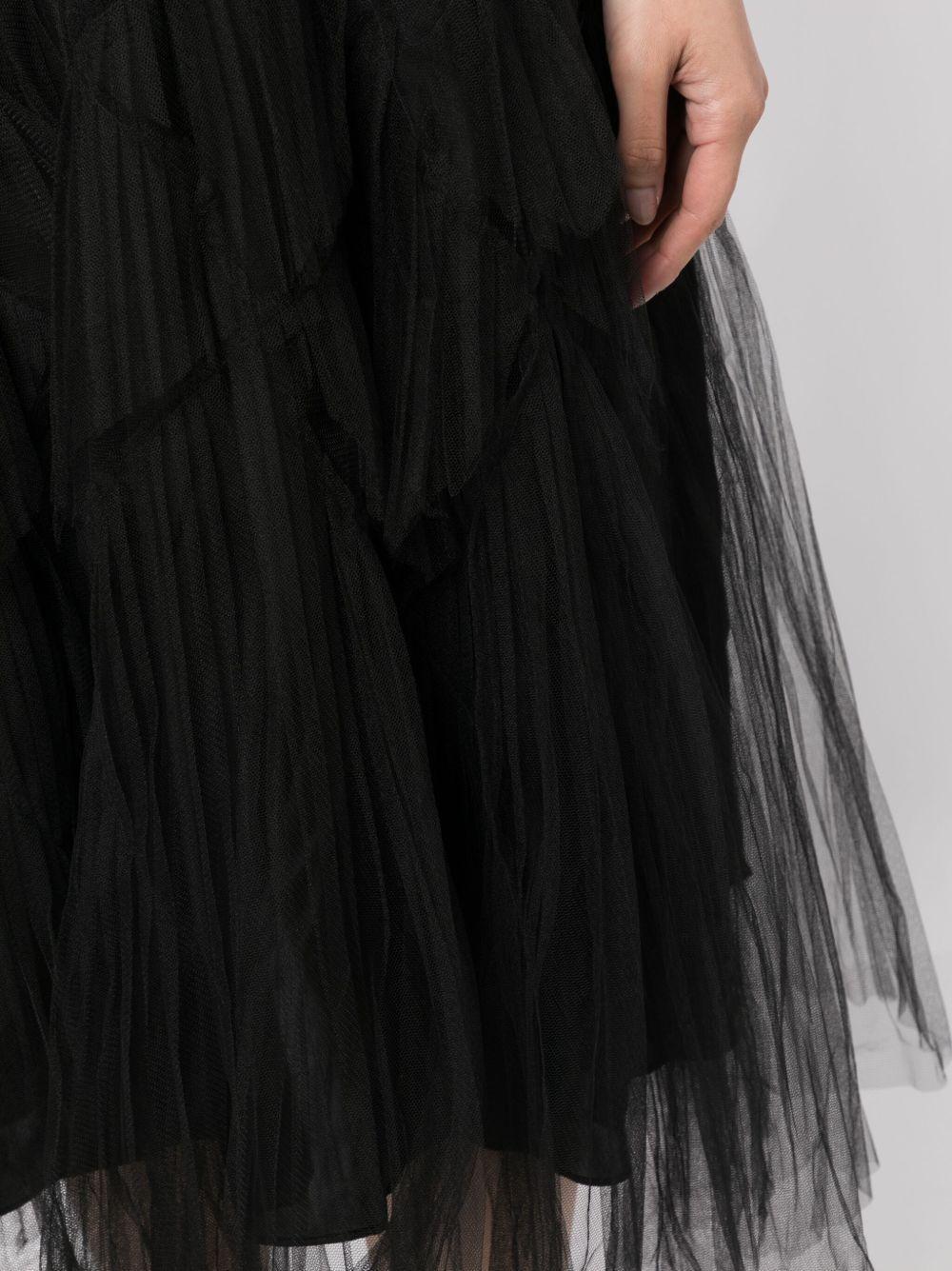 tulle-panel cotton midi dress Product Image