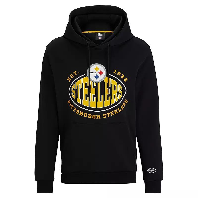 Men's BOSS X NFL  Black Minnesota Vikings Touchback Pullover Hoodie, Size: Medium Product Image