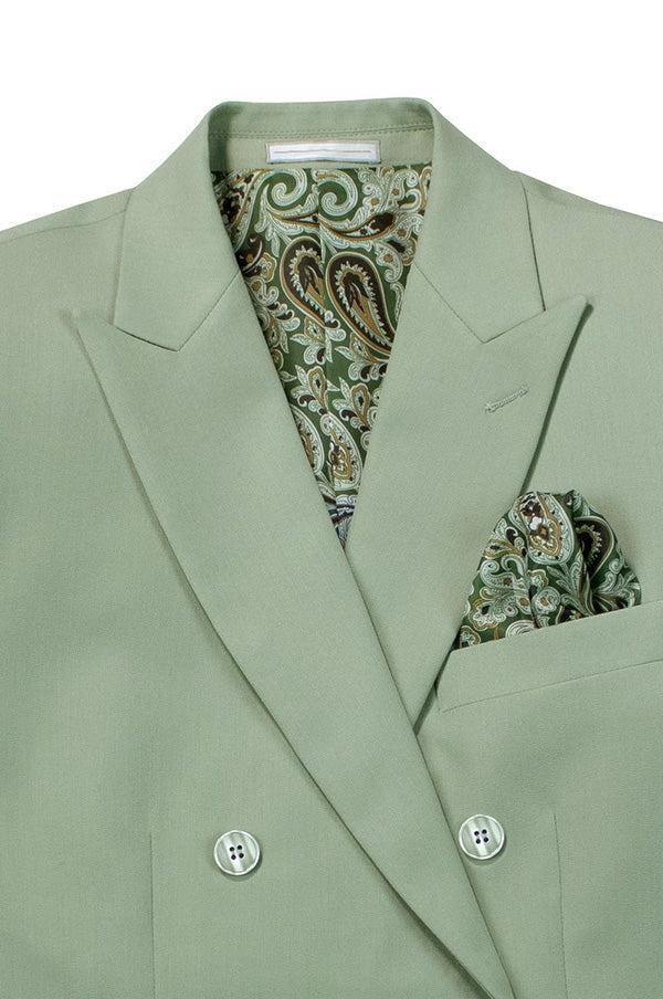 Sage Slim Fit Double Breasted 2 Piece Suit with Flexible Elastic Waistband Product Image
