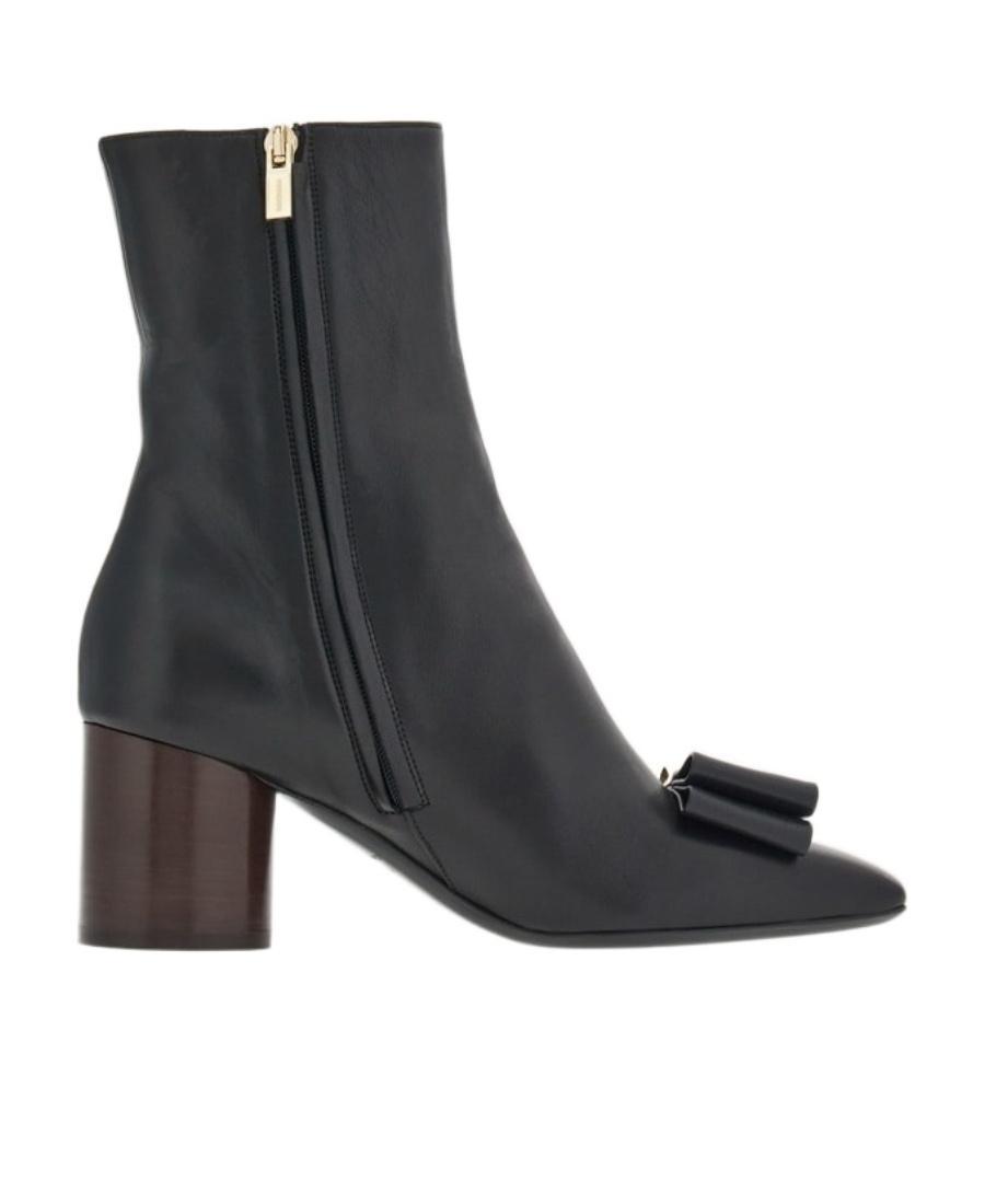 FERRAGAMO Double-bow Ankle Boot In Black Product Image