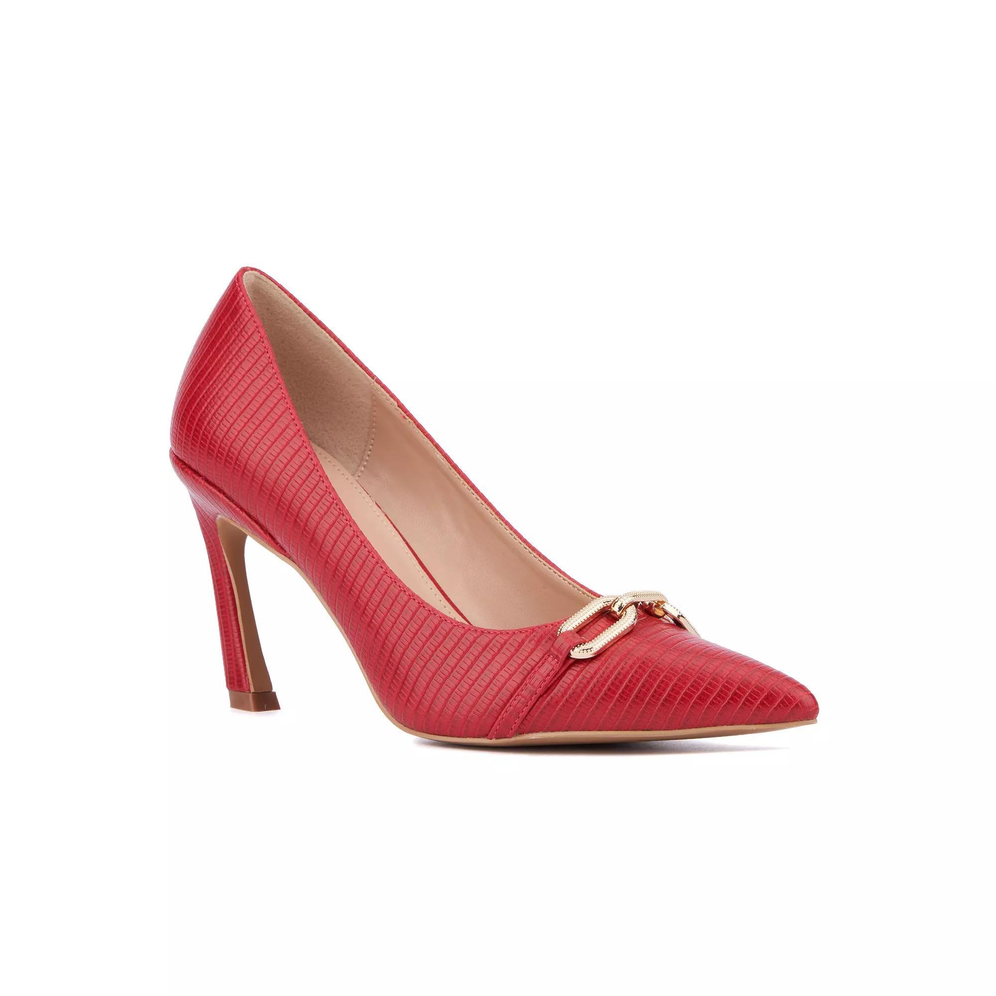 New York & Company Katerina Embossed Pumps, Womens Ivory Lizard Product Image
