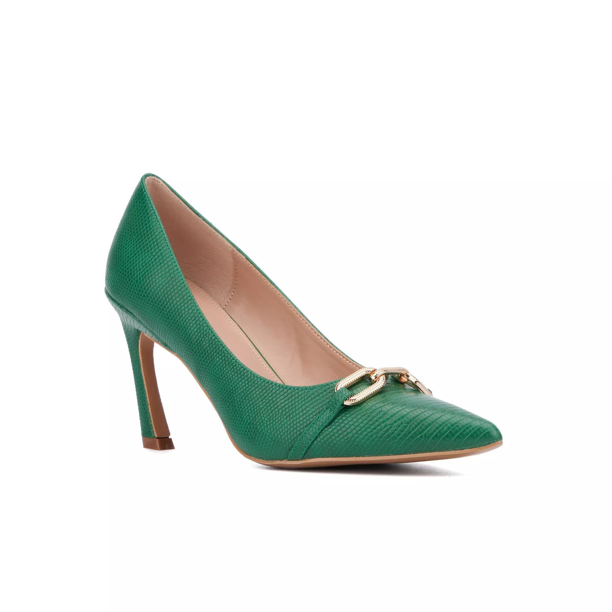 New York & Company Katerina Embossed Pumps, Womens Ivory Lizard Product Image