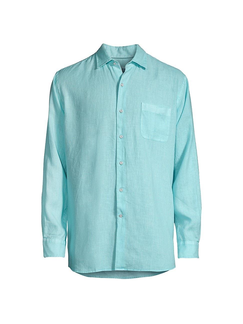 Men's Coastal Garment-Dyed Linen Sport Shirt Product Image