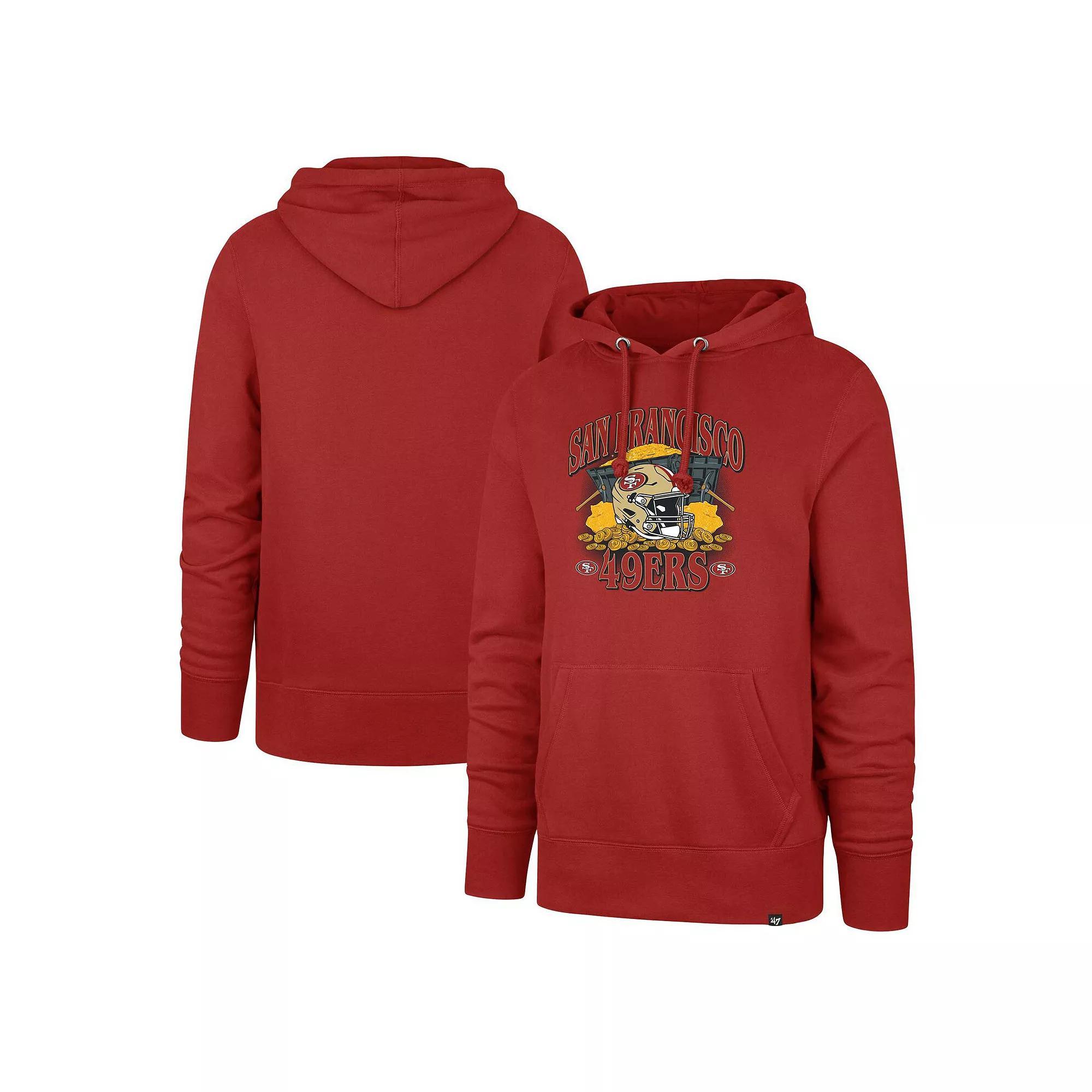 Men's '47 Scarlet San Francisco 49ers Imprint Headline Pullover Hoodie, Size: Large, Red Product Image