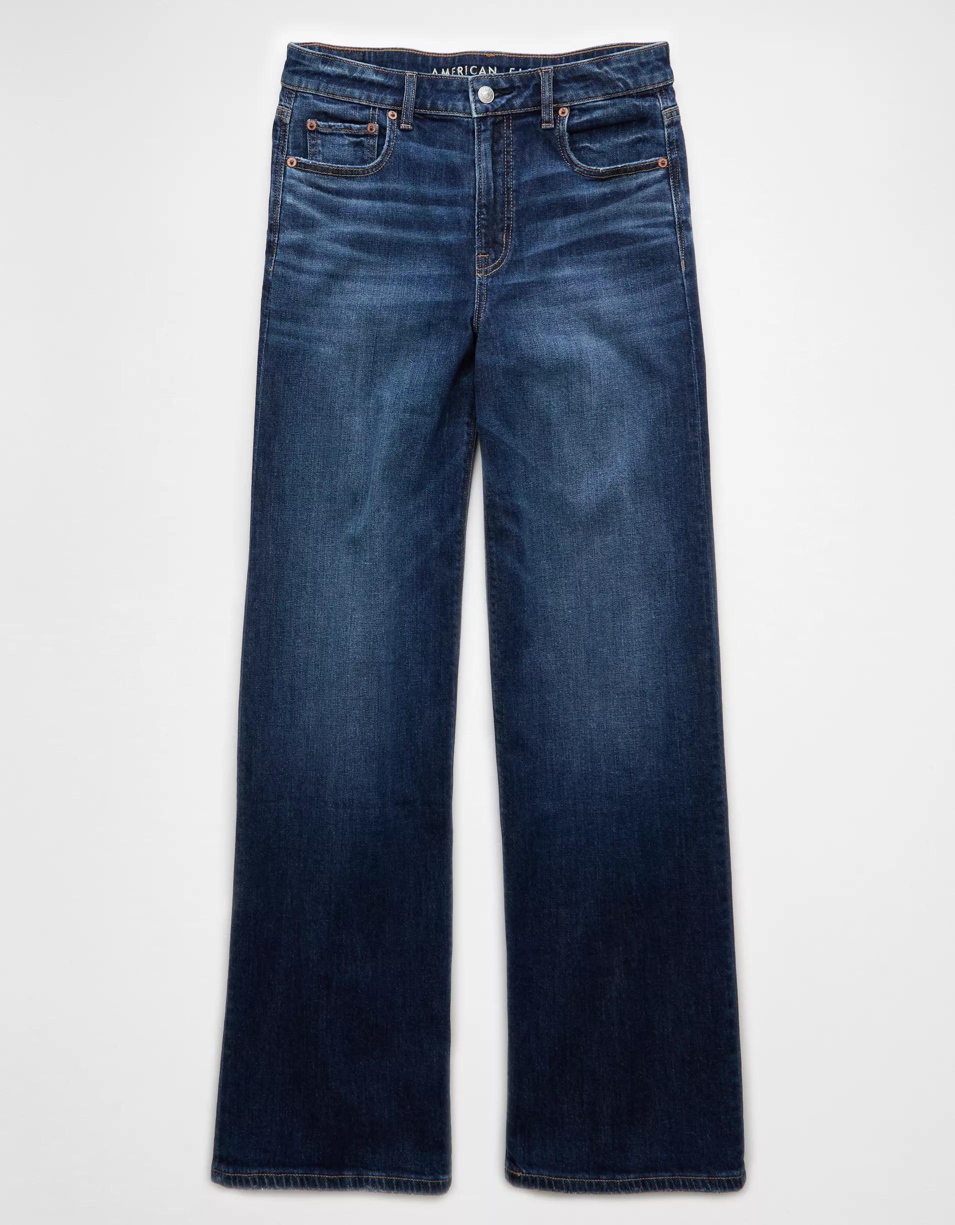 AE Dreamy Drape Stretch Super High-Waisted Baggy Wide-Leg Jean Product Image