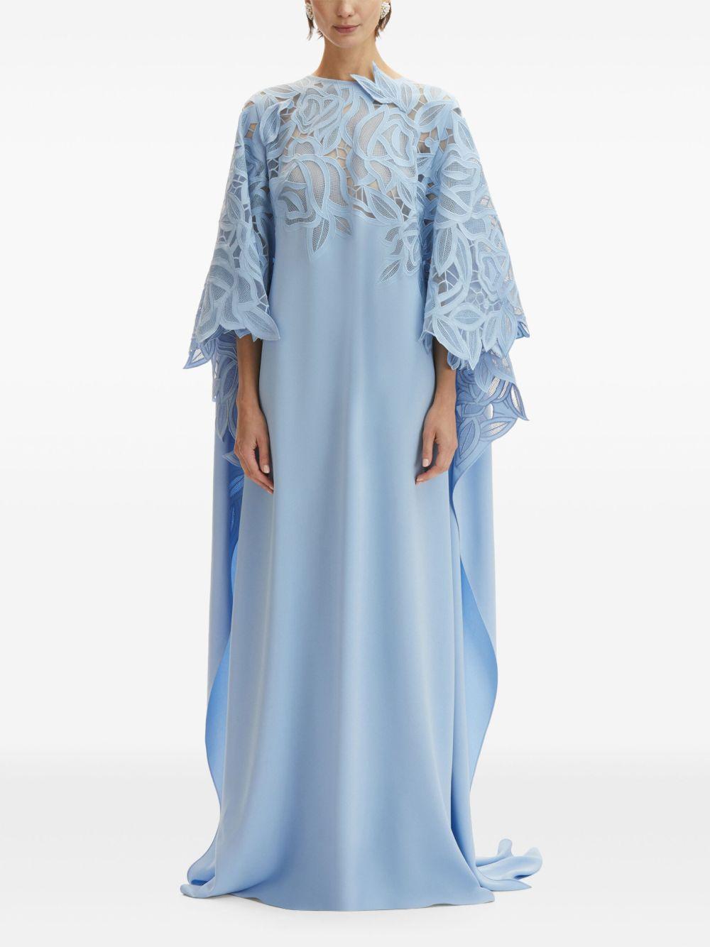 rose-motif cut-out kaftan dress Product Image