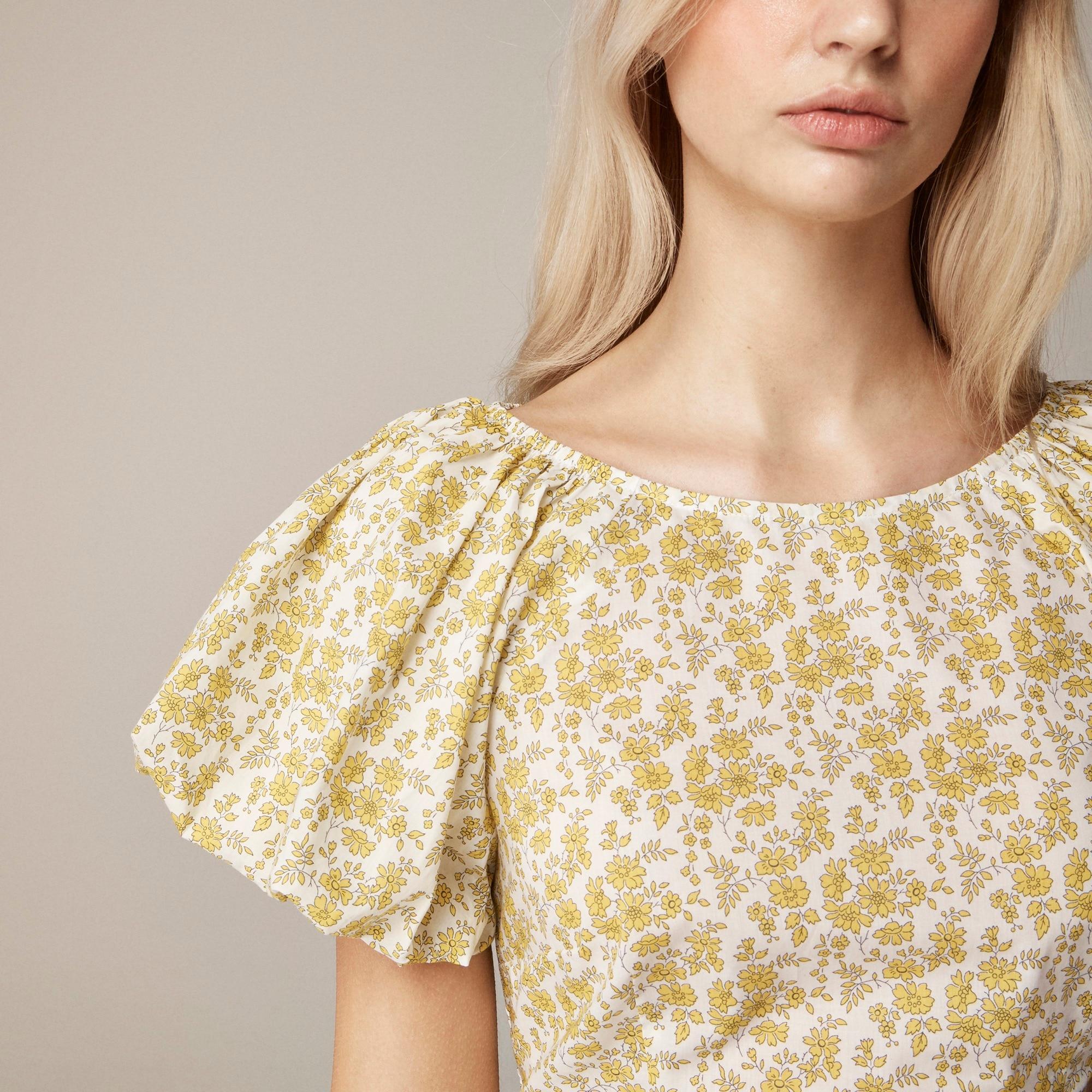 Fitted puff-sleeve top in Liberty™ Capel fabric Product Image