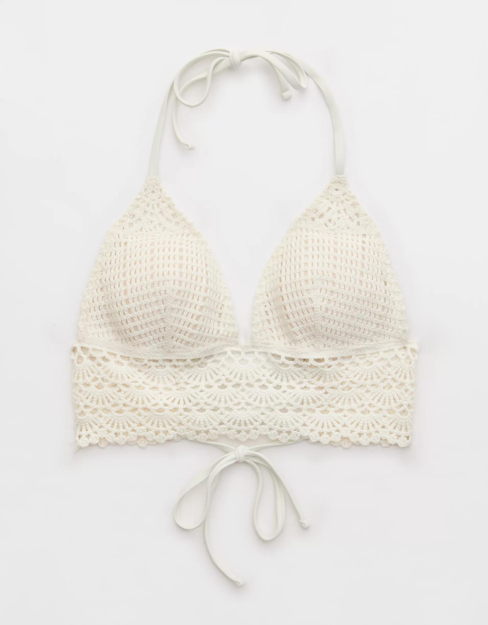 Aerie Crochet Triangle Longline Bikini Top Product Image