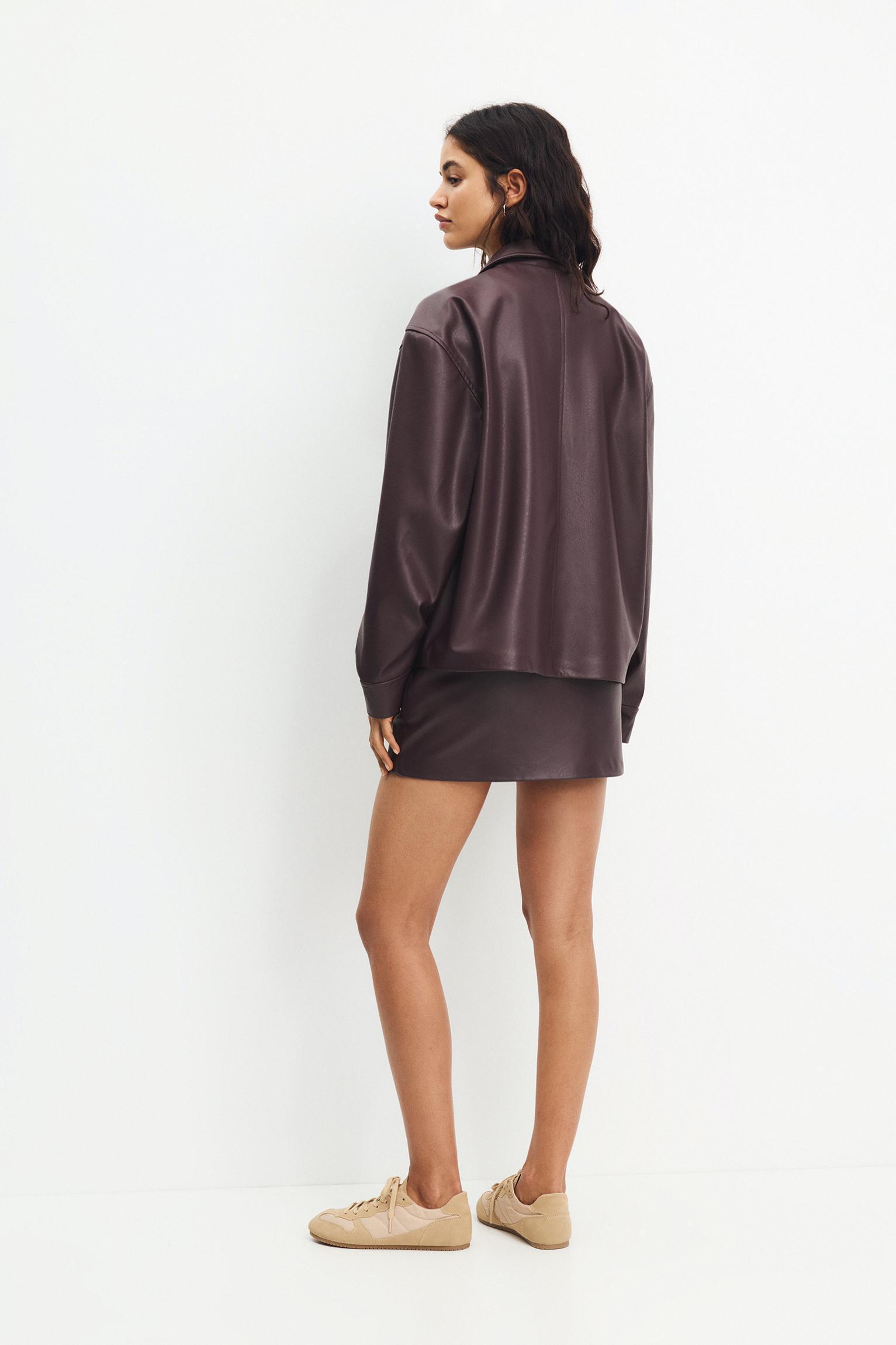 Faux leather jacket with pockets Product Image