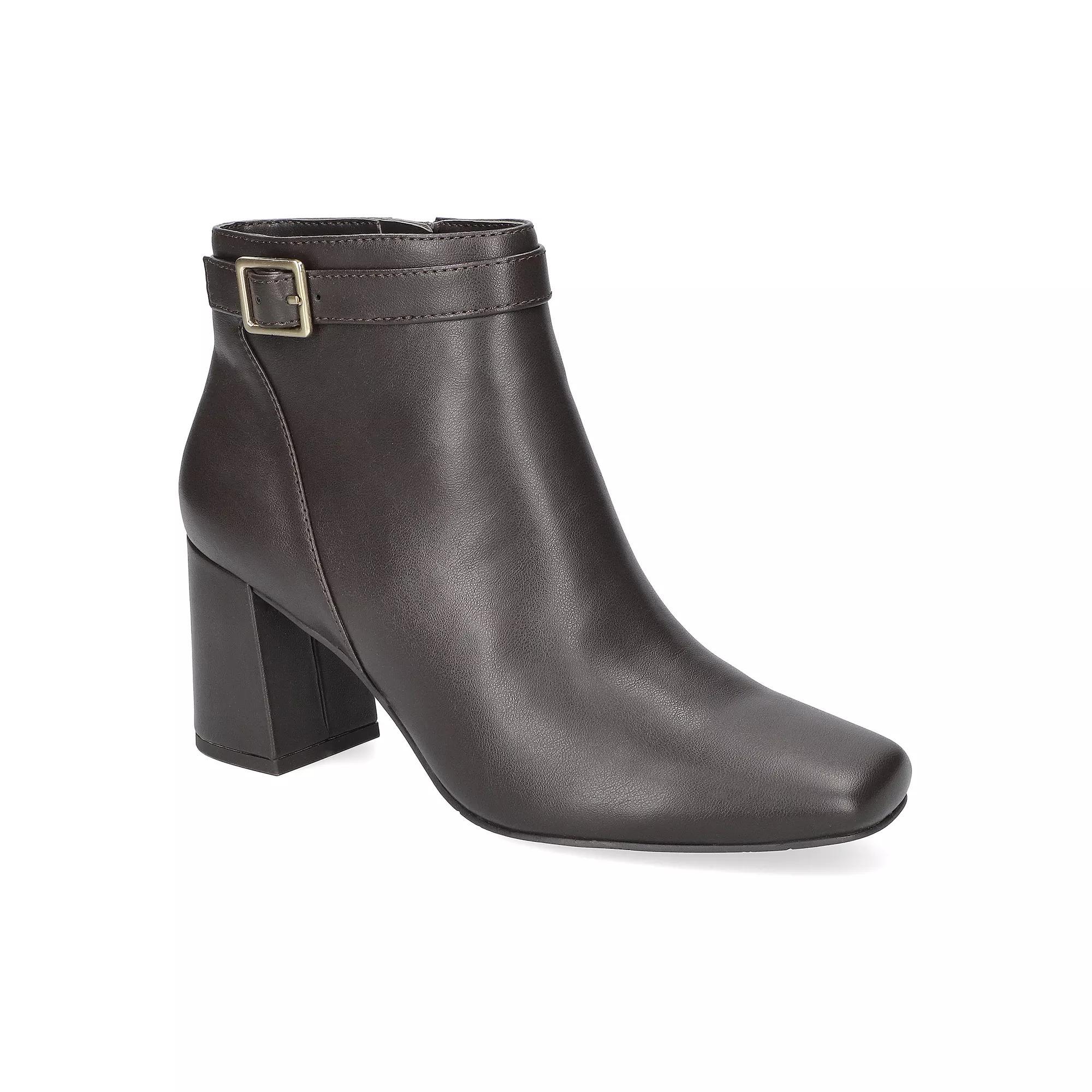 Easy Street Winnipeg Women's Block Heel Ankle Boots, Size: 10 Wide, Brown Product Image