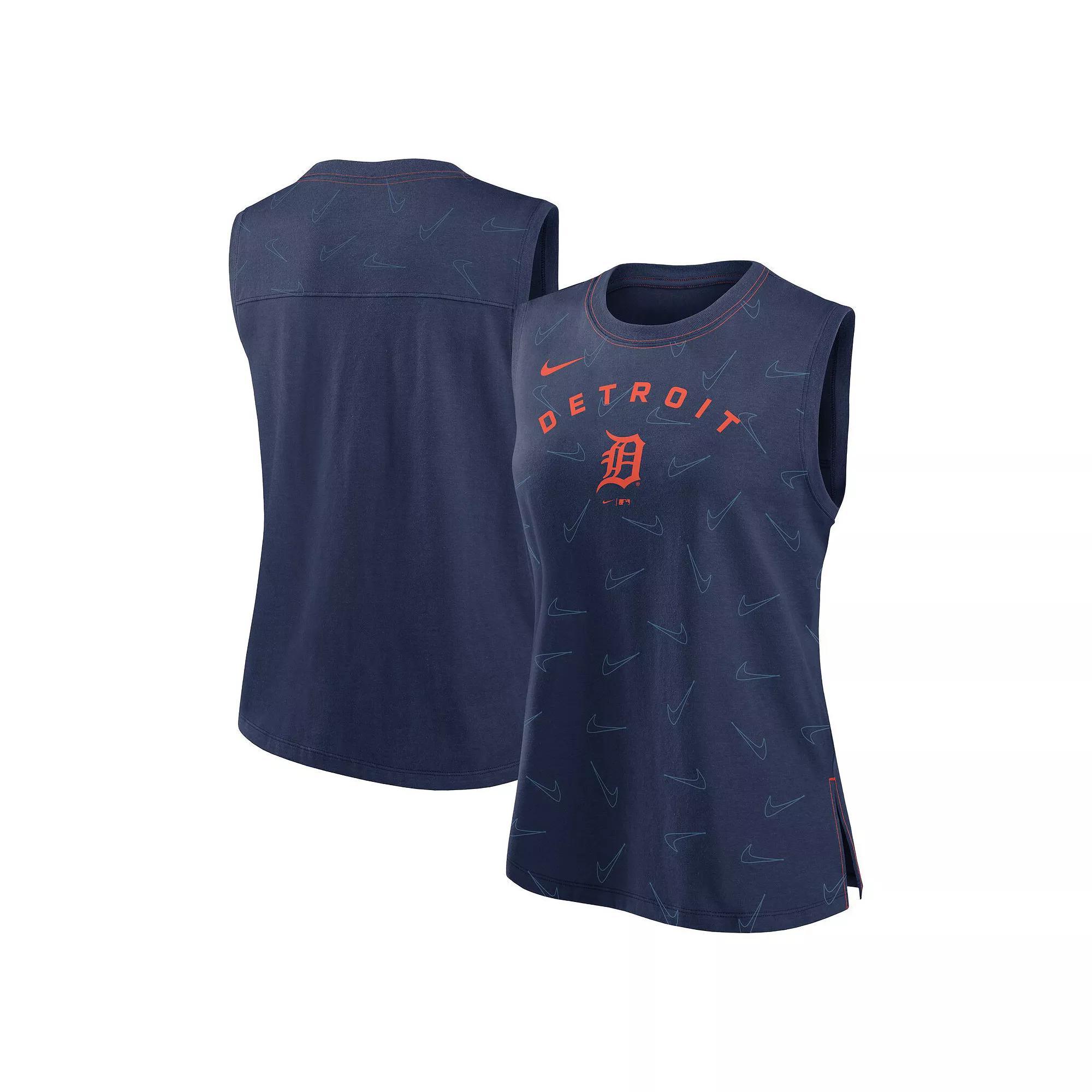 Women's Nike Navy Detroit Tigers Muscle Play Tank Top, Size: Small, Blue Product Image