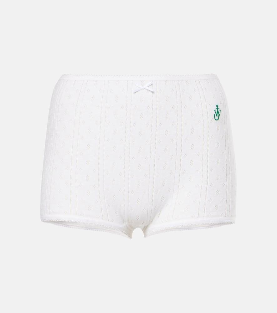 JW ANDERSON Pointelle Cotton And Cashmere Shorts In White Product Image
