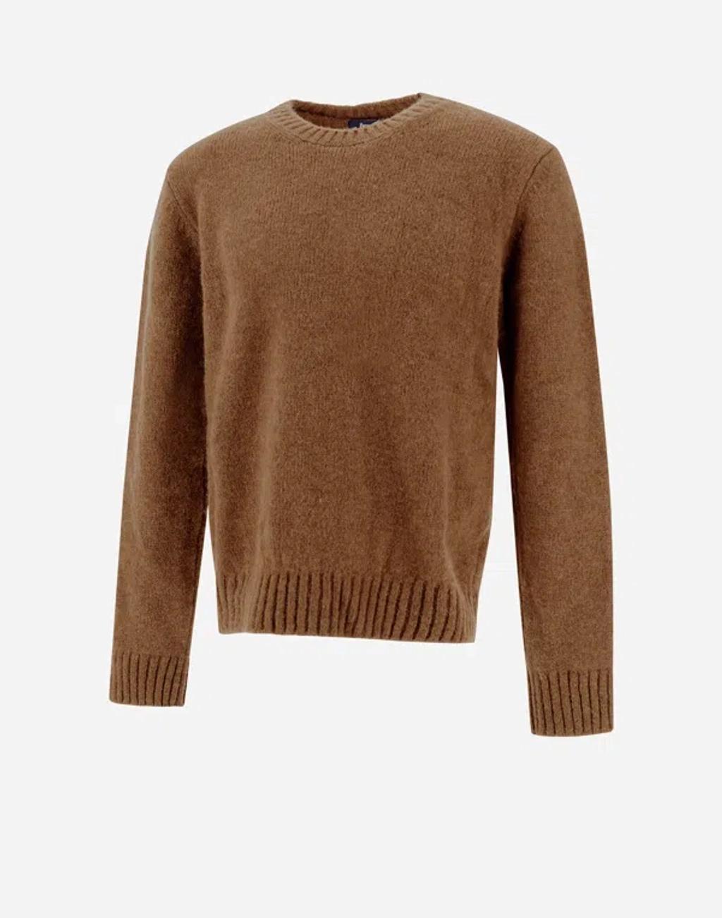 HERNO Sweater In Plain Alpaca Wool In Cammello Product Image