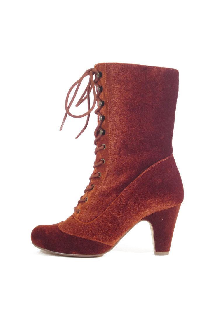 Claire Velvet Victorian Booties Product Image