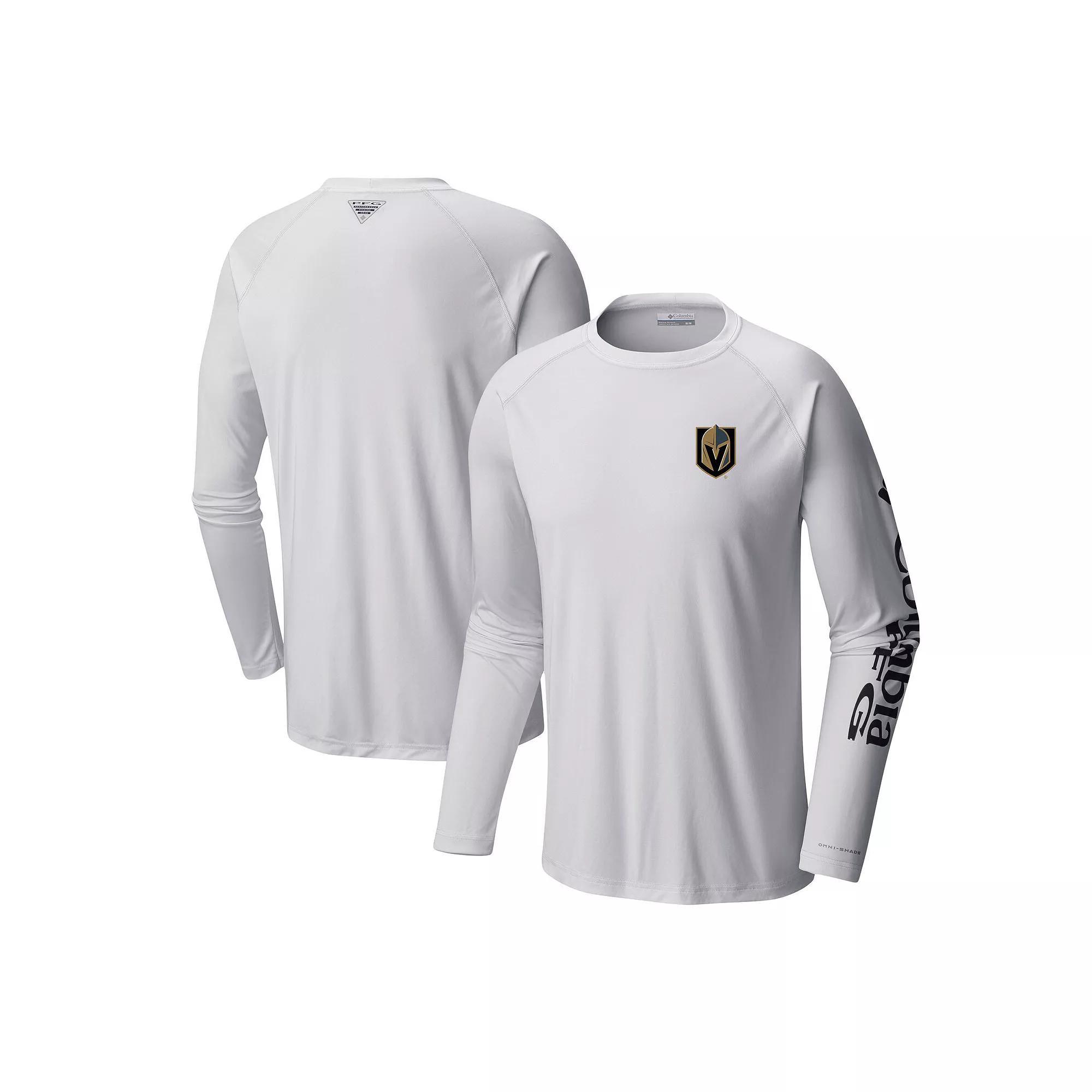 Men's  Columbia White Vegas Golden Knights Terminal Tackle Omni-Shade Raglan Long Sleeve T-Shirt, Size: 2XL, Lvk White Product Image