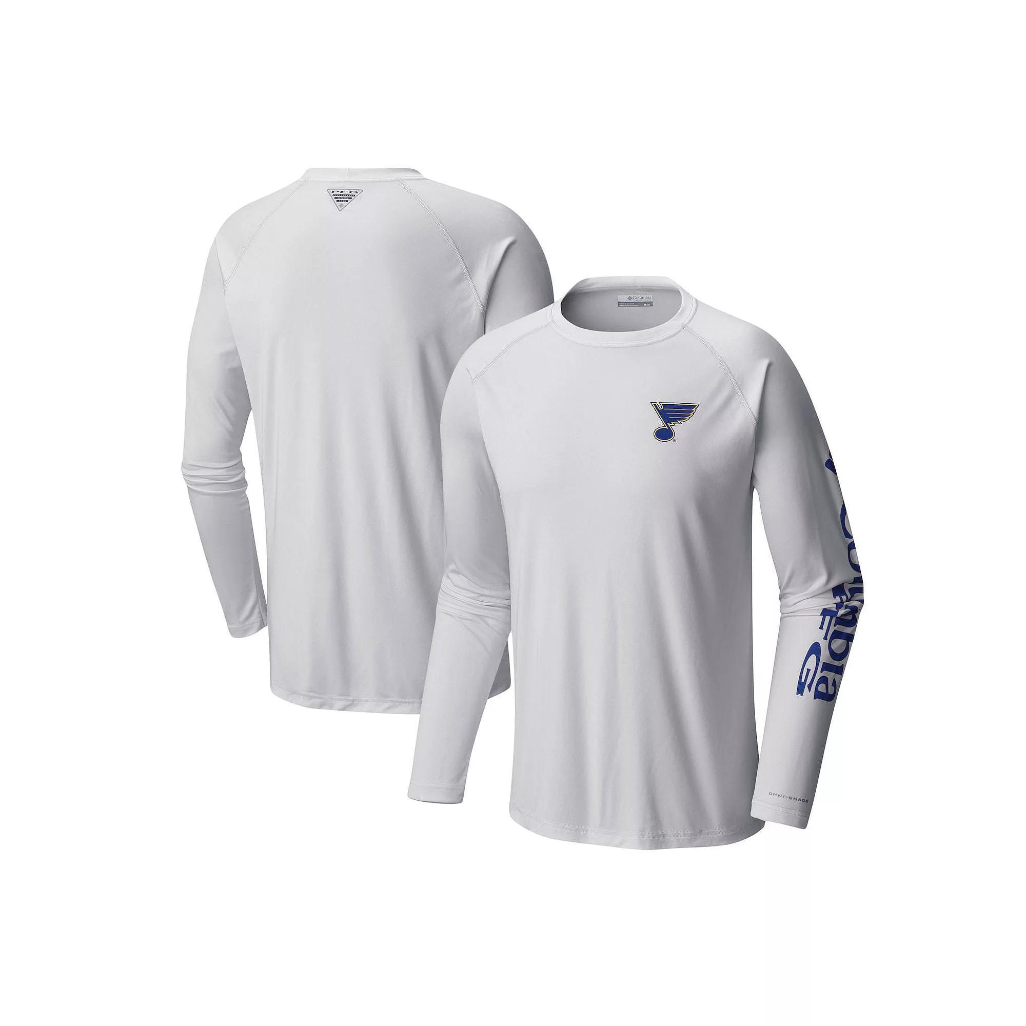 Men's  Columbia White Pittsburgh Penguins Terminal Tackle Omni-Shade Raglan Long Sleeve T-Shirt, Size: XL Product Image