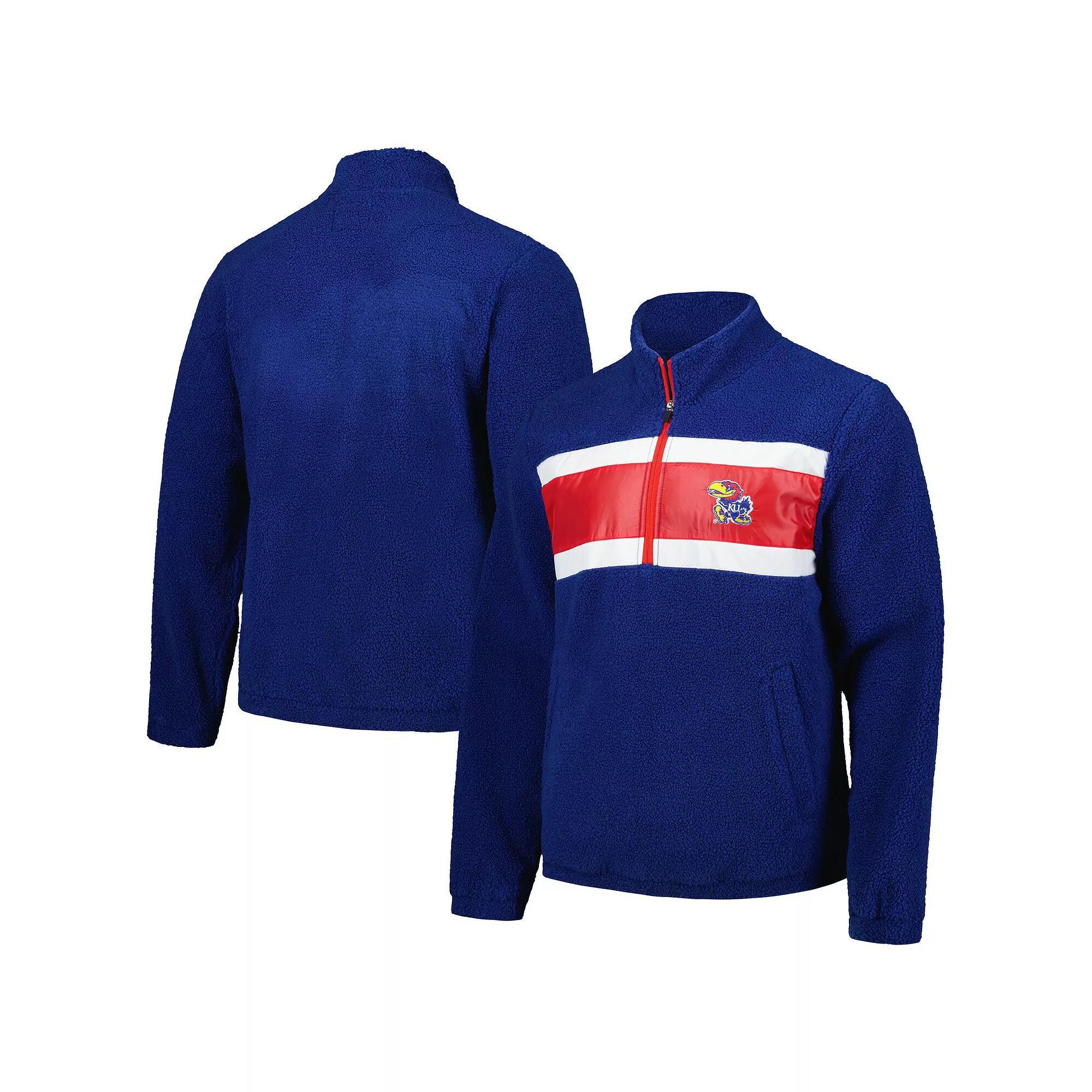 Men's G-III Sports by Carl Banks Navy Kansas Jayhawks Pinch Runner Half-Zip Top, Size: XL, Blue Product Image
