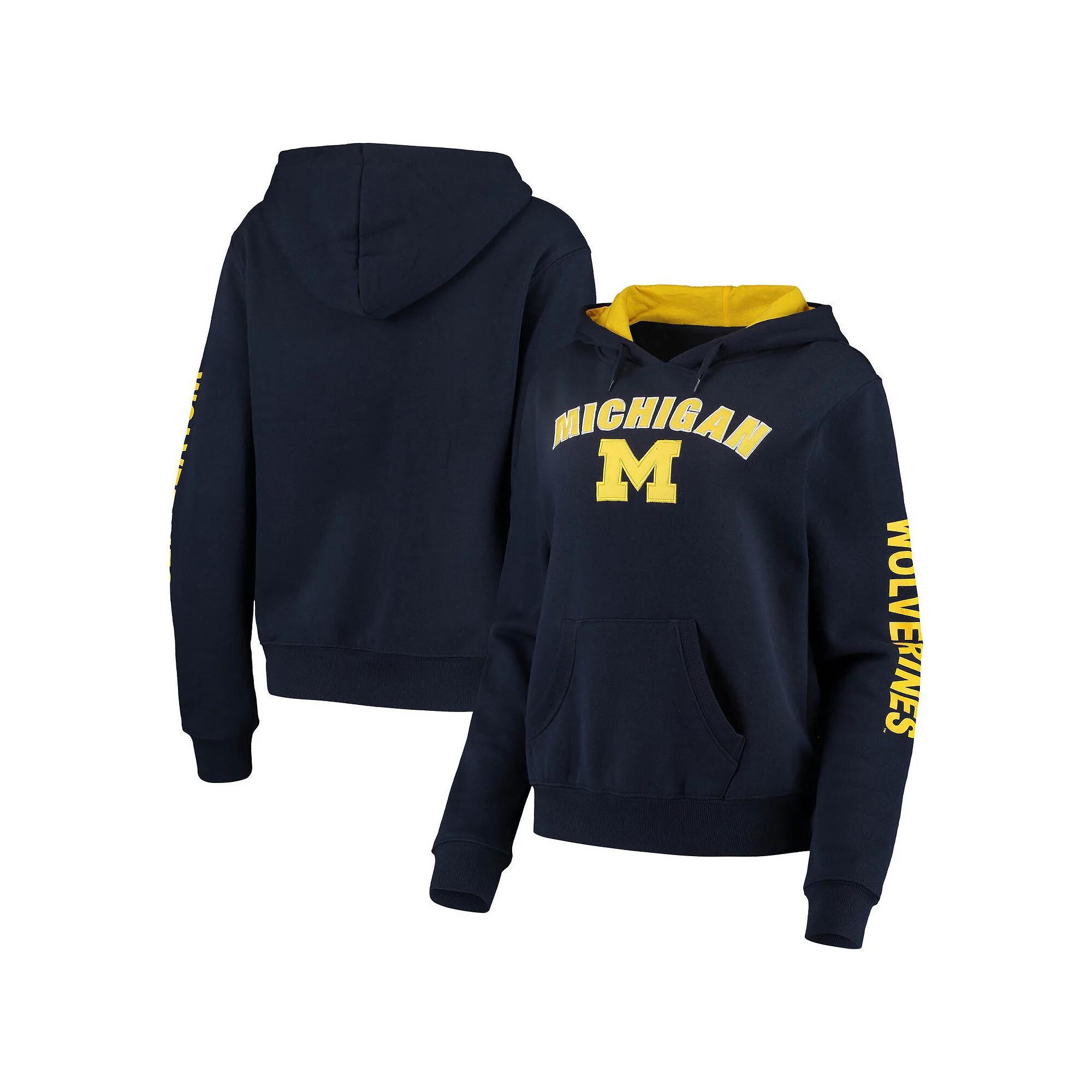 Women's Colosseum Navy Michigan Wolverines Loud and Proud Pullover Hoodie, Size: Large, Blue Product Image