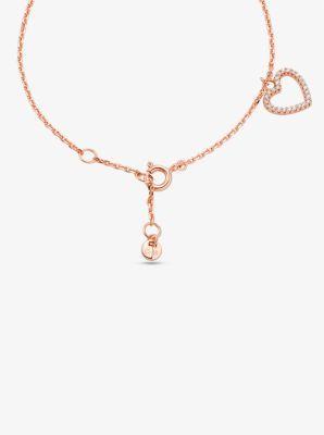 14K -Plated Sterling Silver Pavé Heart Bracelet Product Image