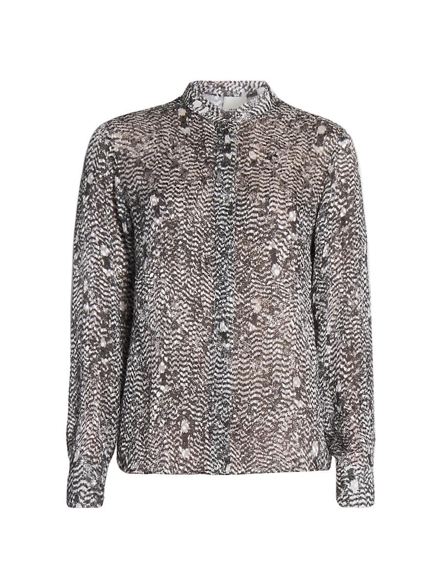 Womens Ilda Printed Silk-Blend Shirt Product Image