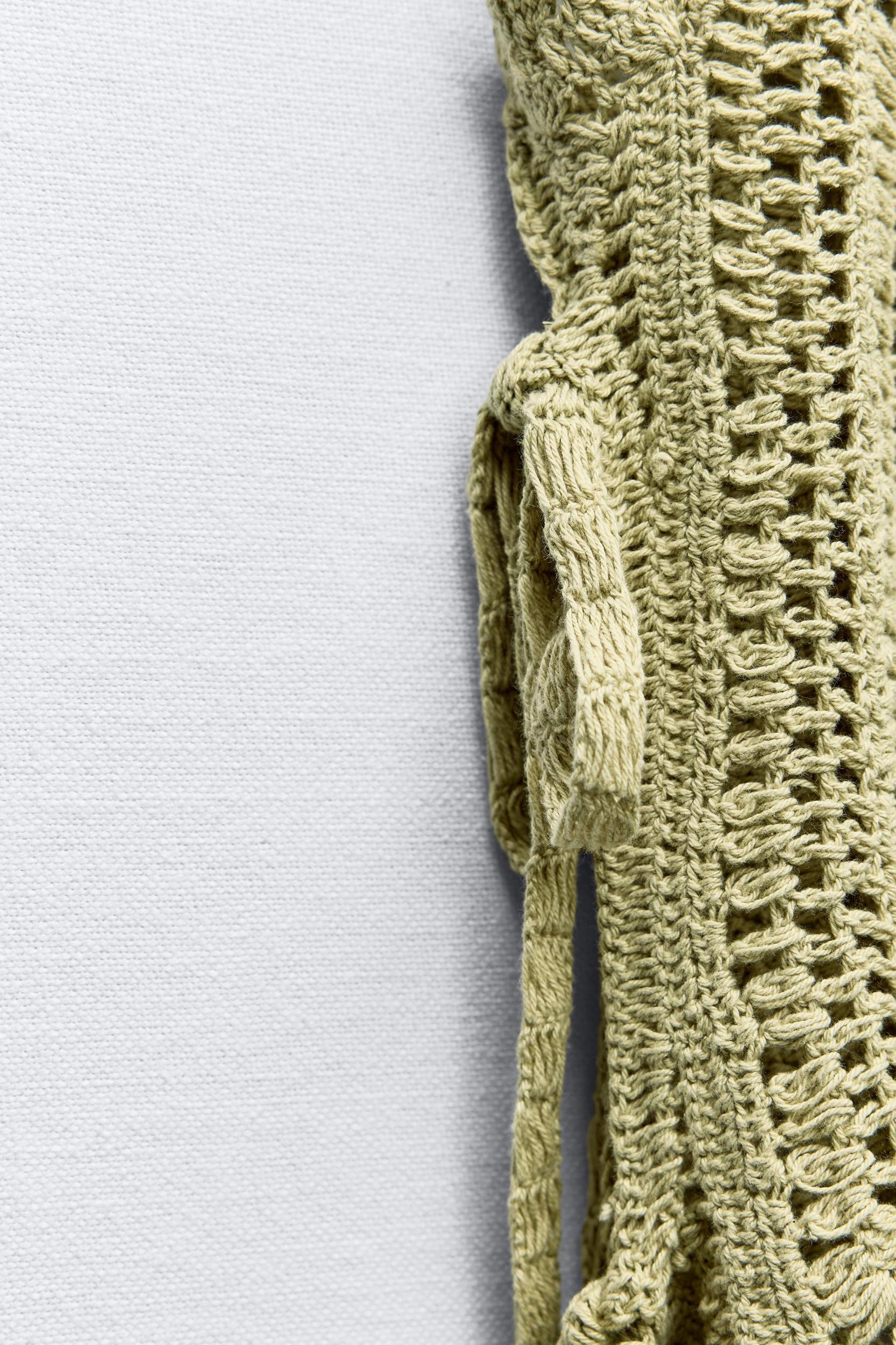 CROCHET KNIT TOP WITH SIDE TIES Product Image