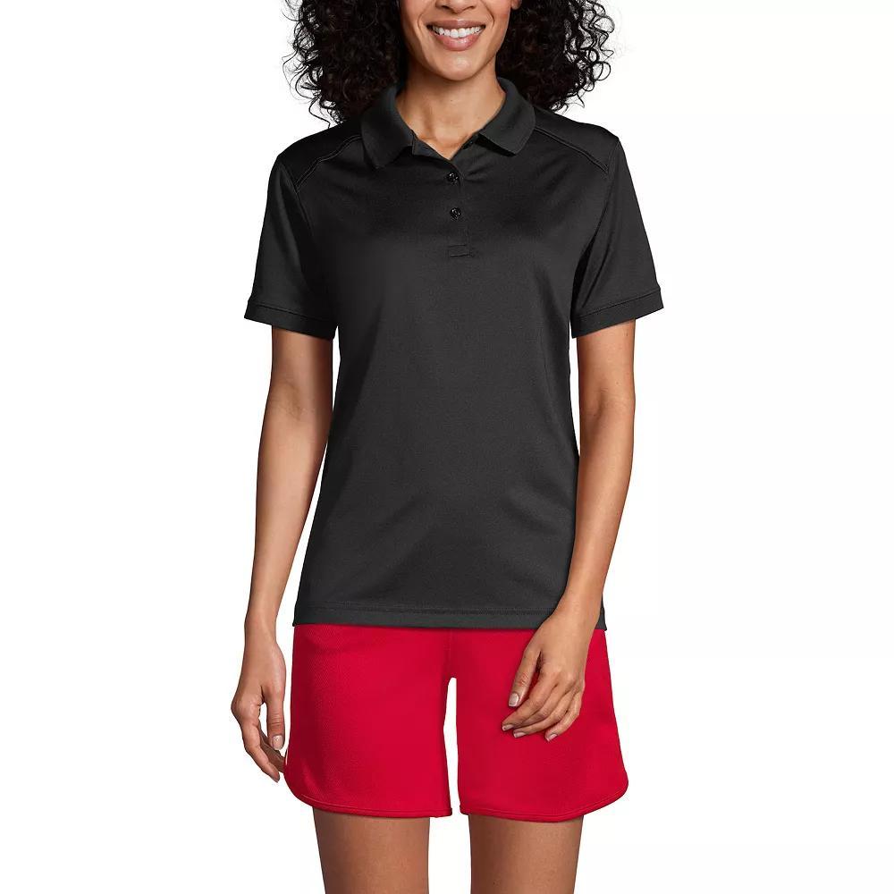 Women's Lands' End Short Sleeve Rapid Dry Polo Shirt, Size: Large, Blue Product Image
