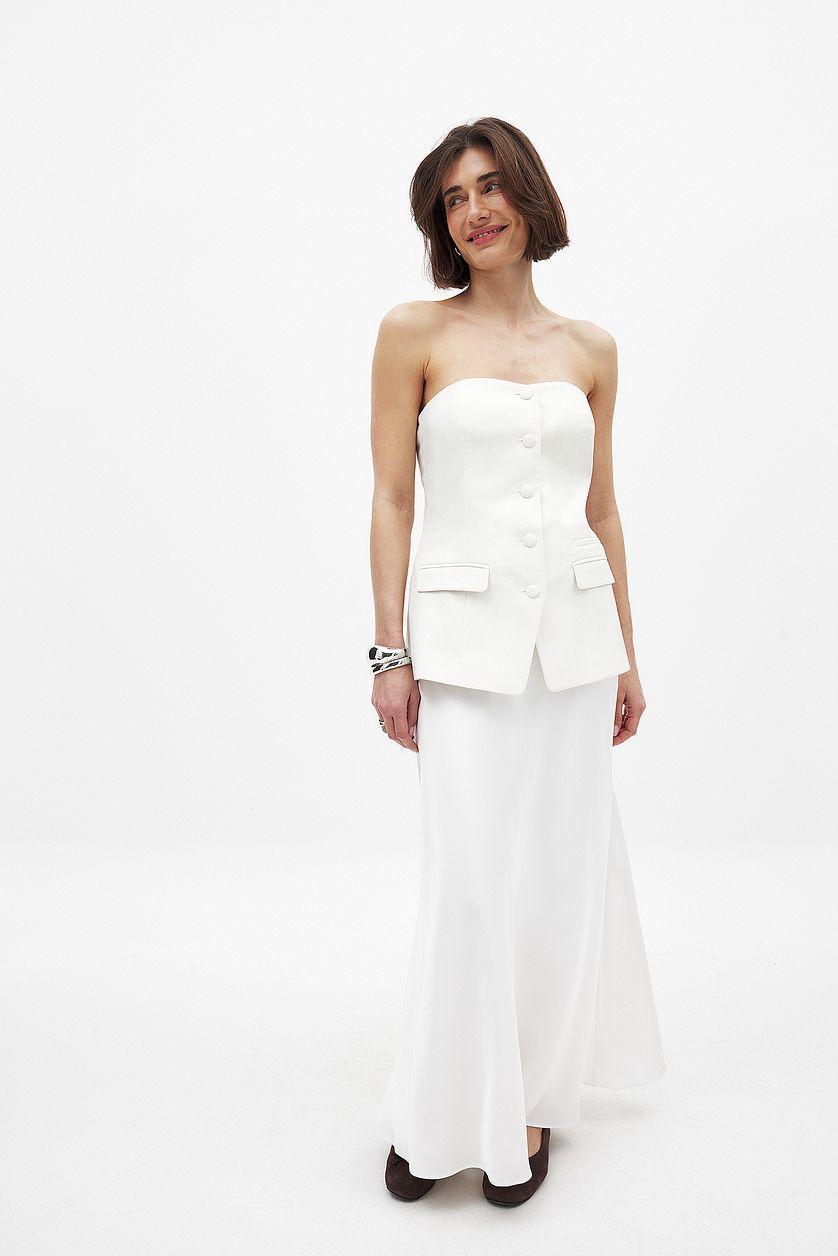 Mid Waist Maxi Satin Skirt Product Image