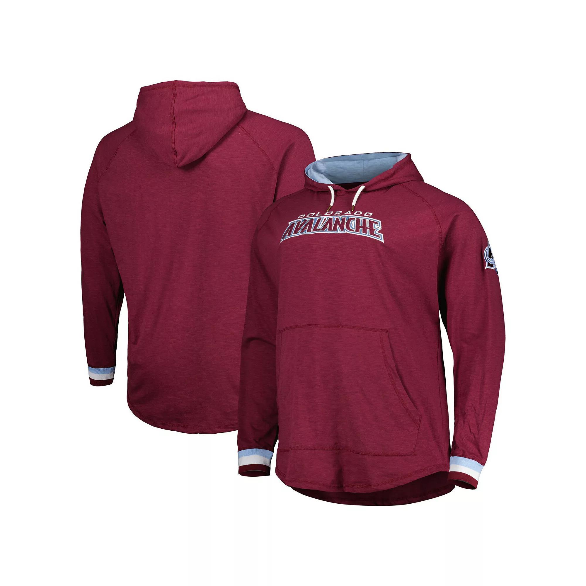 Men's Mitchell & Ness  Burgundy Colorado Avalanche Big & Tall Legendary Raglan Pullover Hoodie, Size: 5XB, Med Re Product Image