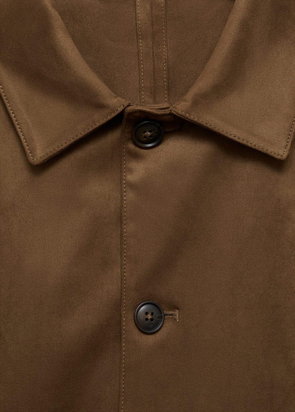 Suede effect overshirt with pockets - Men | MANGO USA Product Image