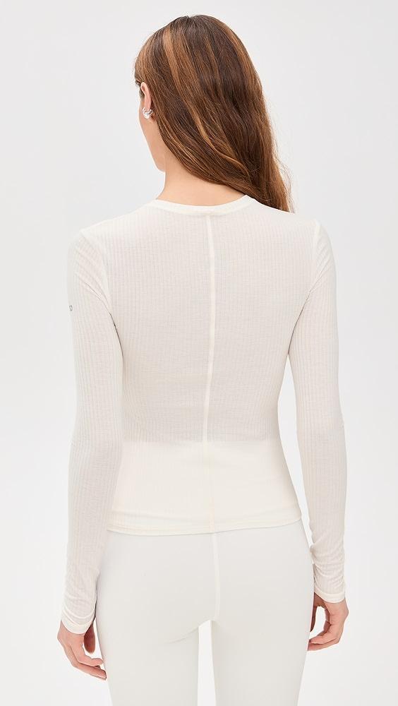 Alo Yoga Ribbed Sea Coast Long Sleeve Tee | Shopbop Product Image