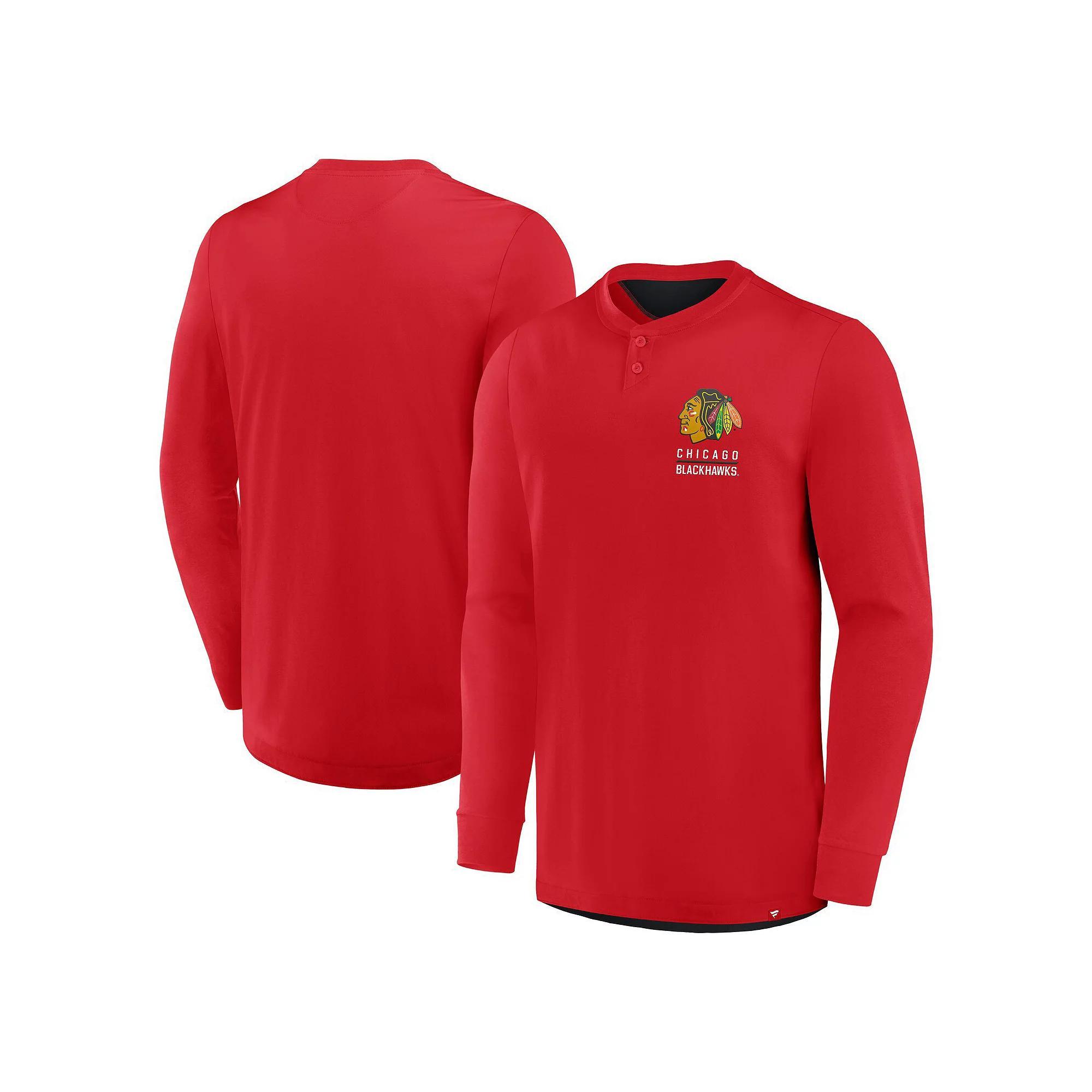 Men's Fanatics Red Carolina Hurricanes Adrenaline Push Long Sleeve T-Shirt, Size: Small Product Image
