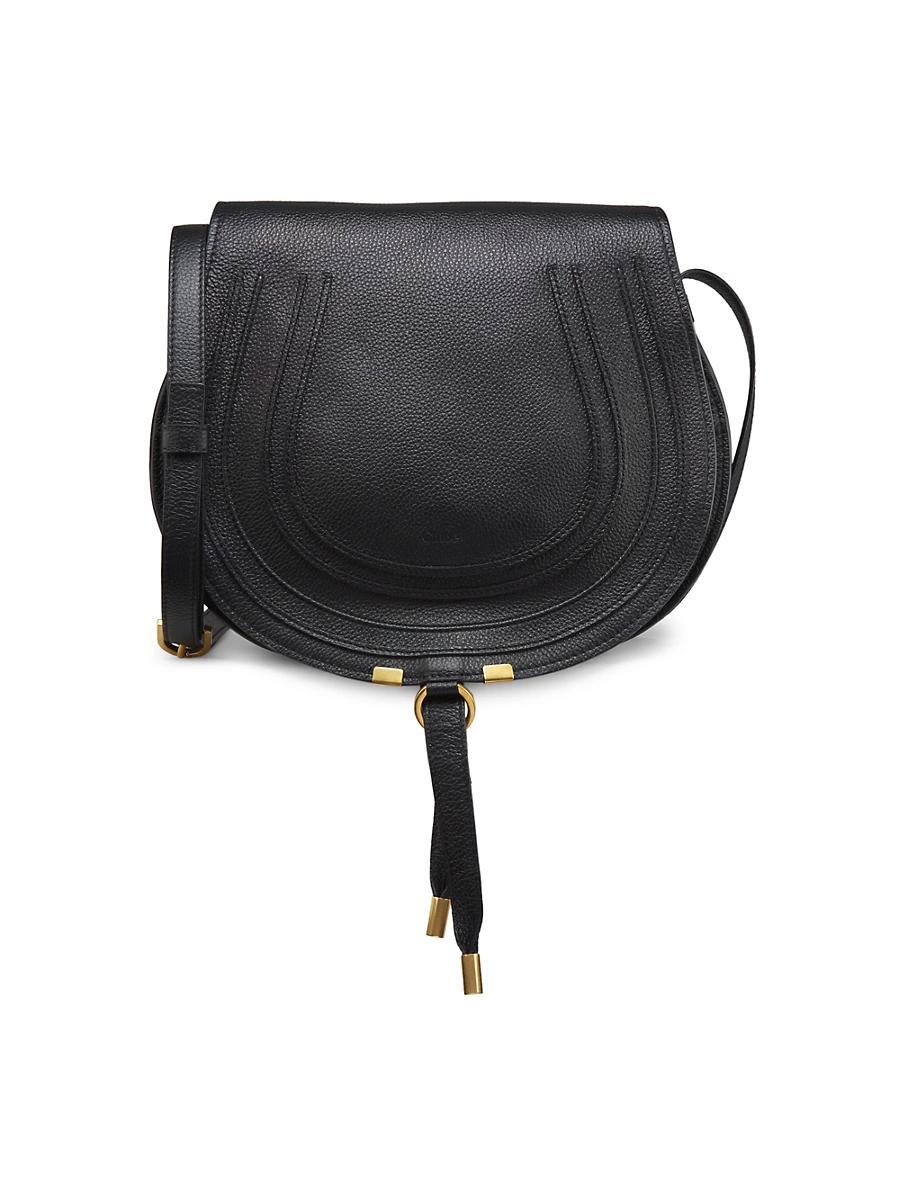 Womens Medium Marcie Leather Saddle Bag Product Image