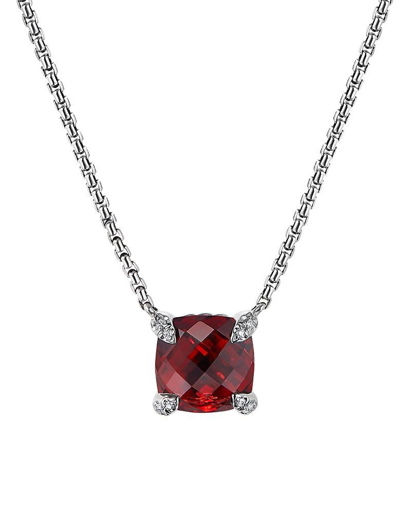 Womens Petite Chatelaine Pendant Necklace with Pave Diamonds Product Image
