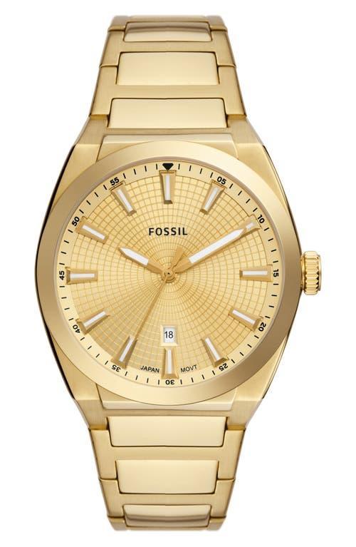 Fossil Mens Everett Three-Hand Date Stainless Steel Watch Product Image