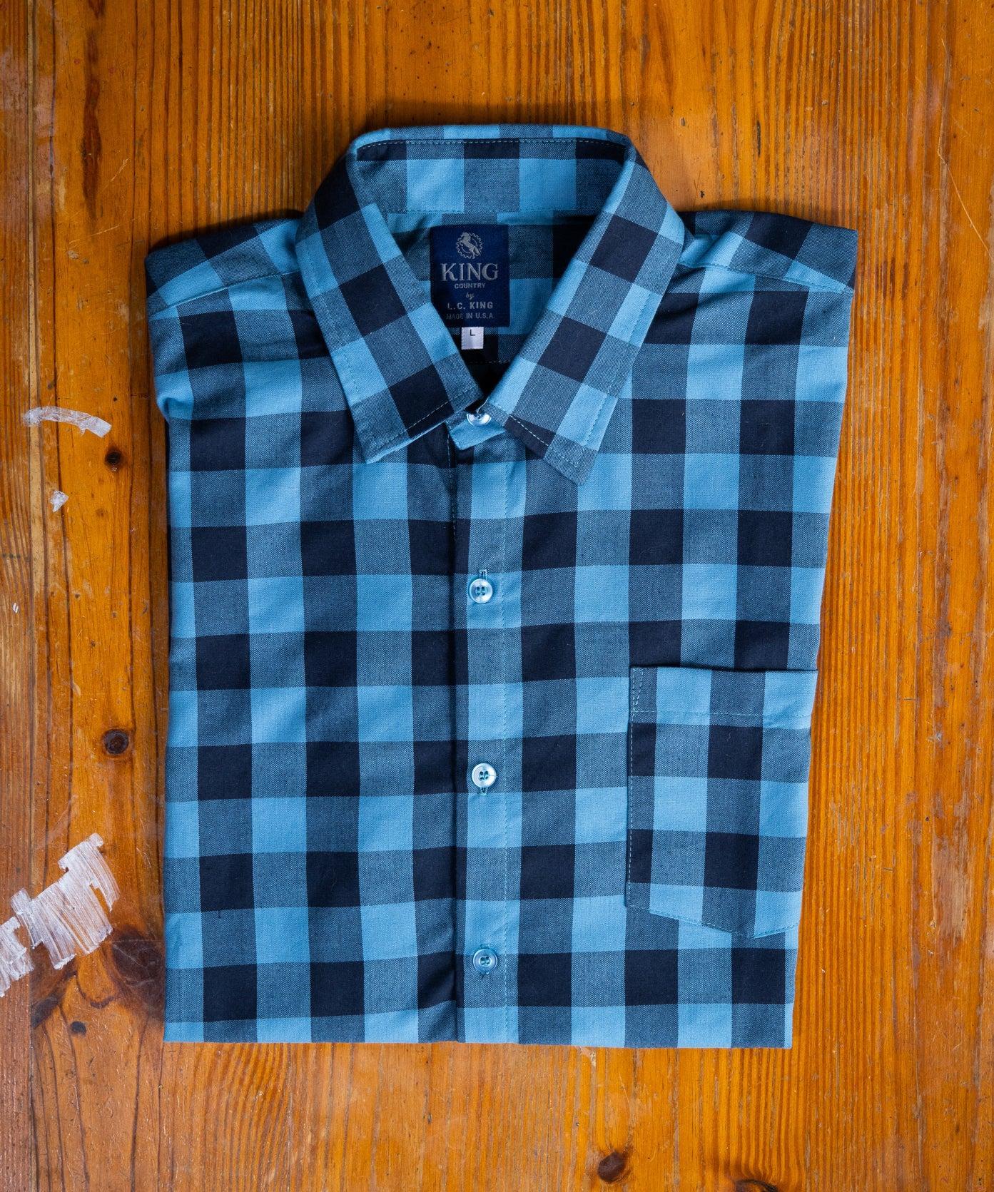 Navy & Blue Buffalo Plaid Button Up Male Product Image