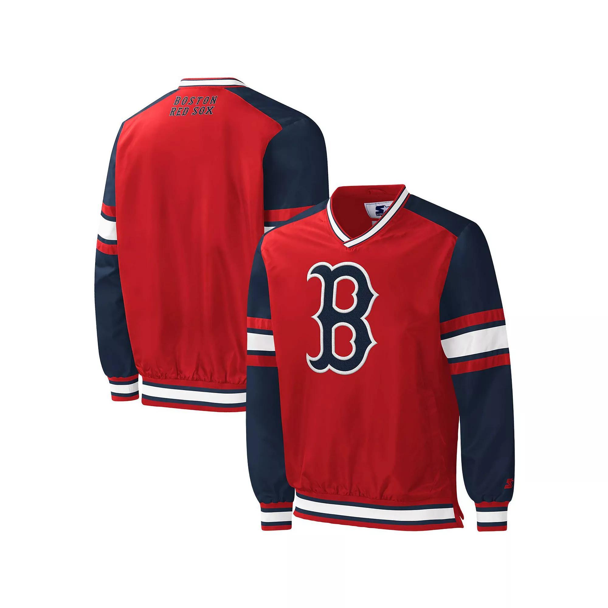 Men's Starter Red Boston Red Sox Yardline Pullover Windbreaker, Size: XL Product Image