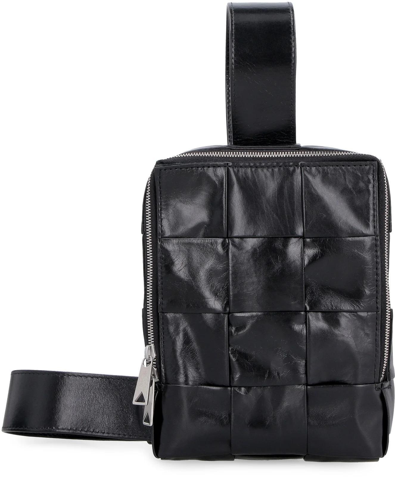 BOTTEGA VENETA Intrecciato Crossbody Bag In Black Product Image