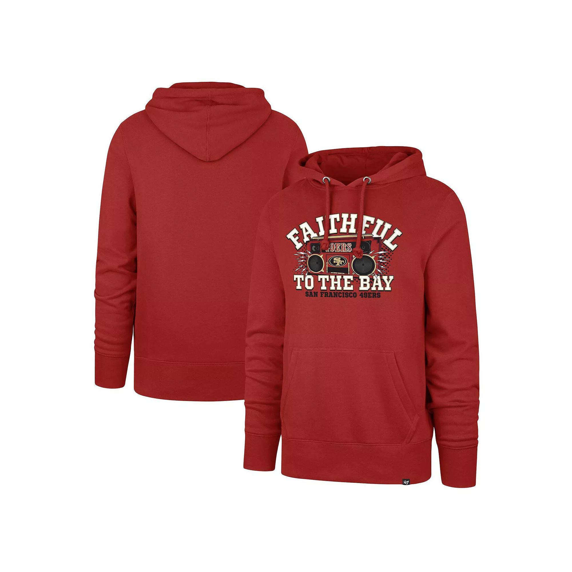 Men's '47 Scarlet San Francisco 49ers Faithful to the Bay Regional Headline Pullover Hoodie, Size: Large, Red Product Image