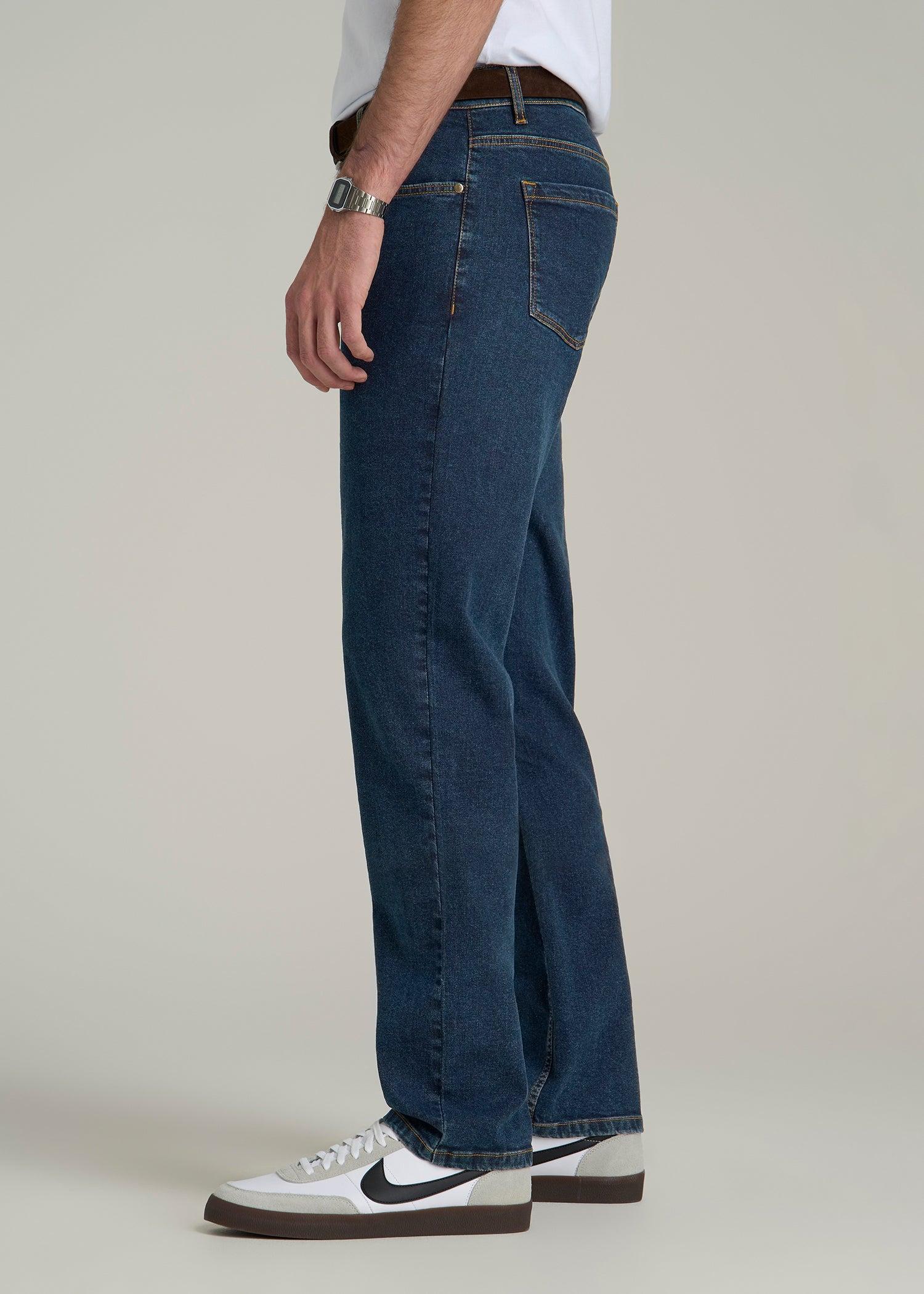A.T. Basics Men's J1 Straight Fit Jeans for Tall Men in Charged Blue Product Image