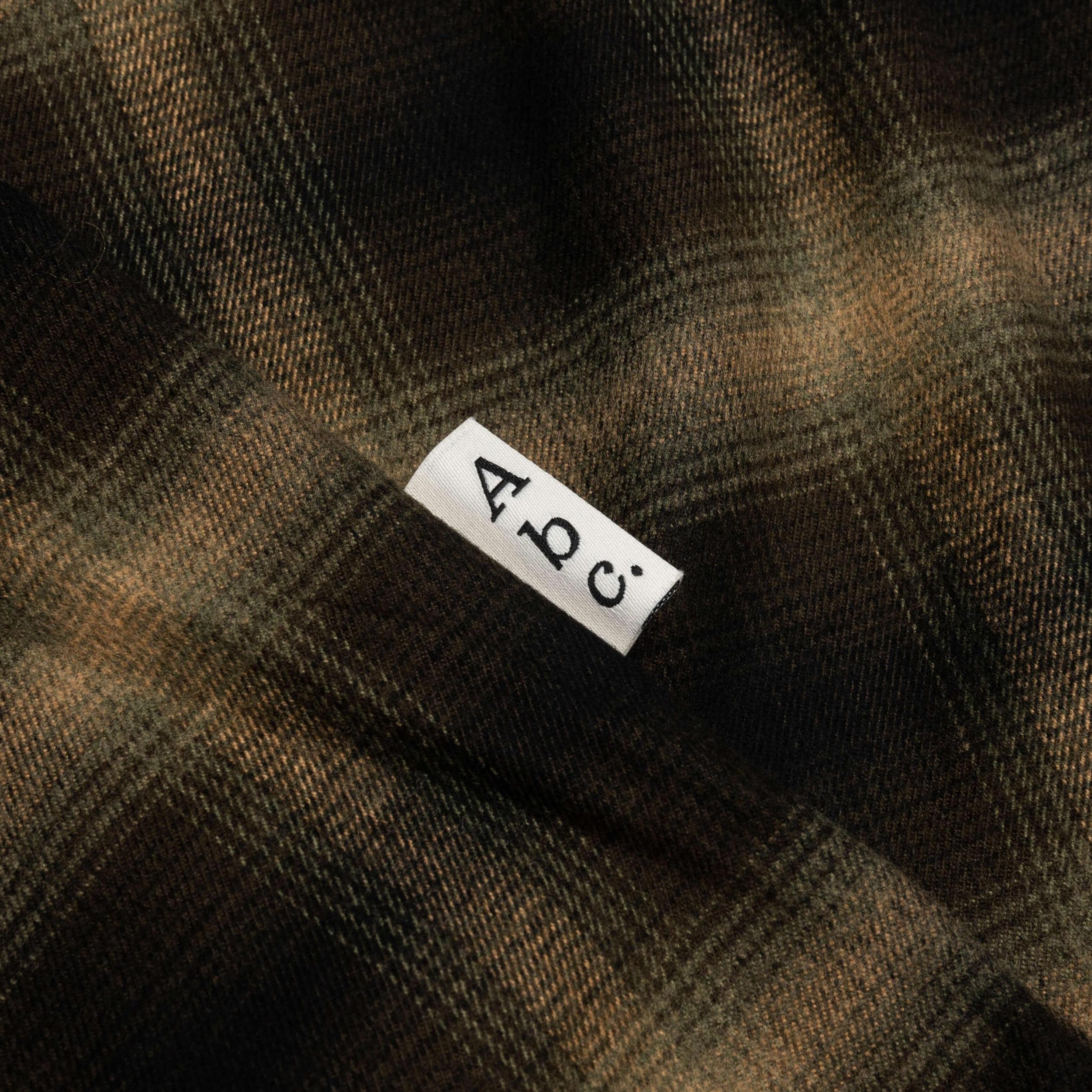 Abc. Flannel Plaid Puffer Quilted Jacket - Green Male Product Image