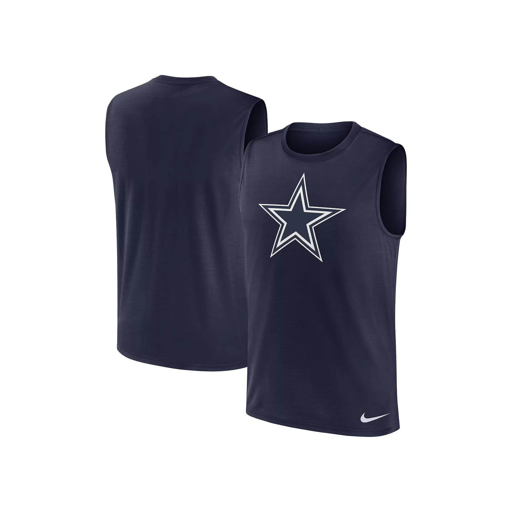 Men's Nike Navy Dallas Cowboys Blitz Legend Muscle Perform Tank Top, Size: Large, Blue Product Image