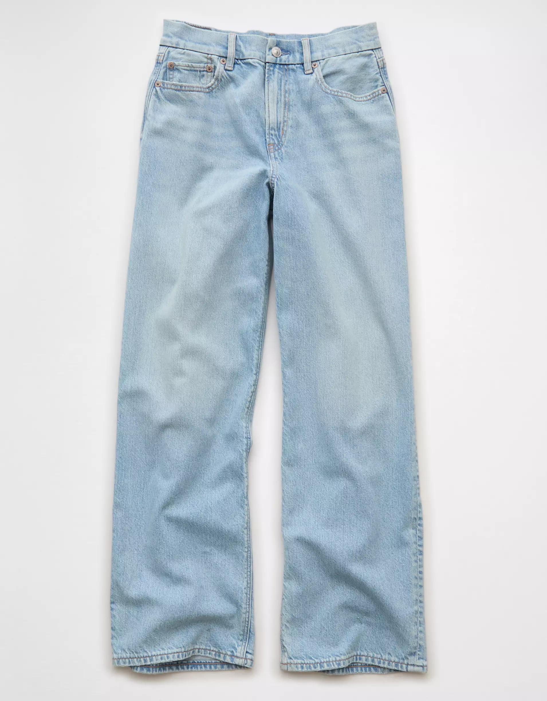 AE Strigid Curvy Super High-Waisted Baggy Straight Jean Product Image