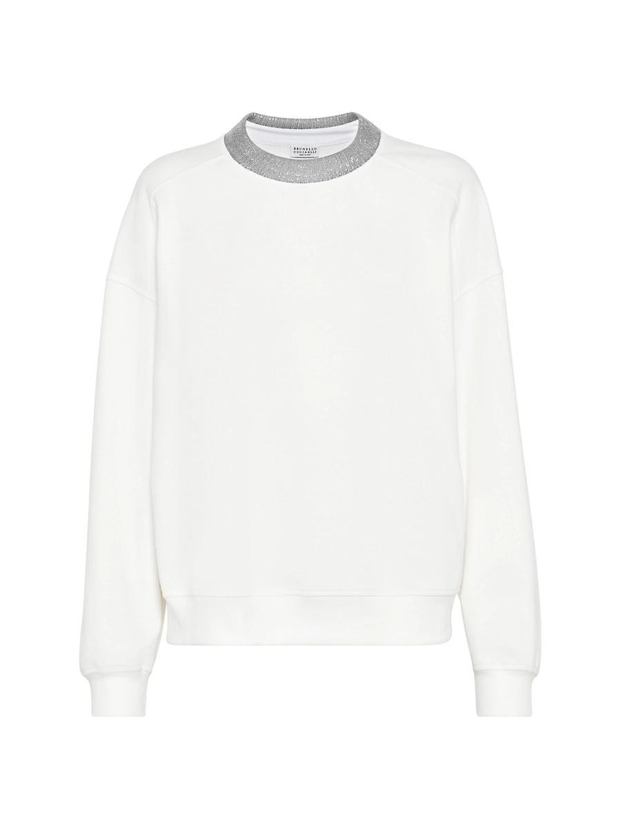 Womens Sweatshirt with Precious Ribbed Collar Product Image