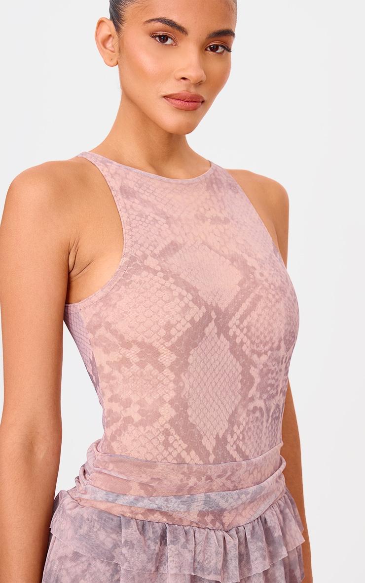Stone Print Mesh Rara Frill Skort Romper Product Image