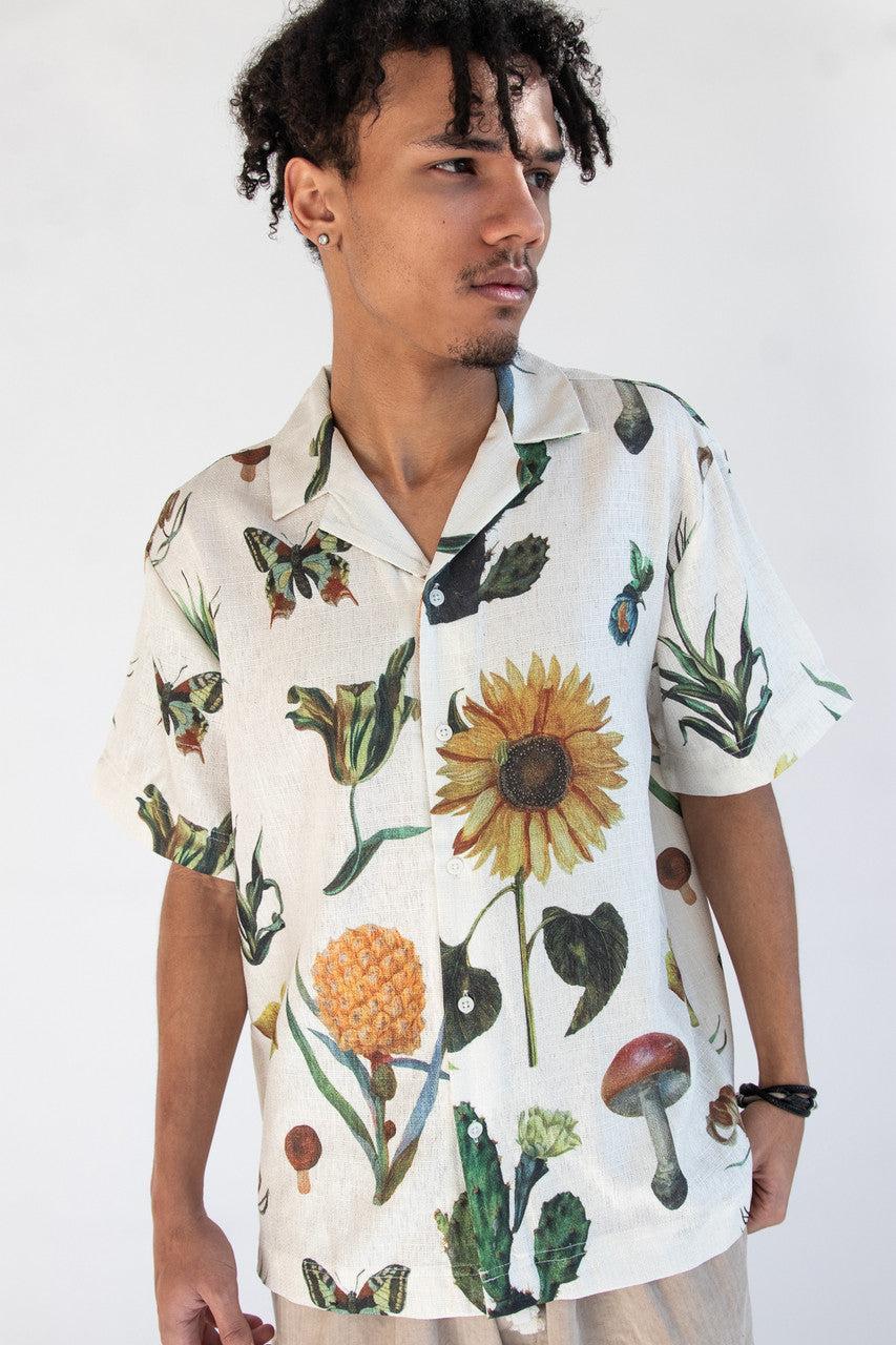 Vintage Botany Print Button Up Shirt Product Image