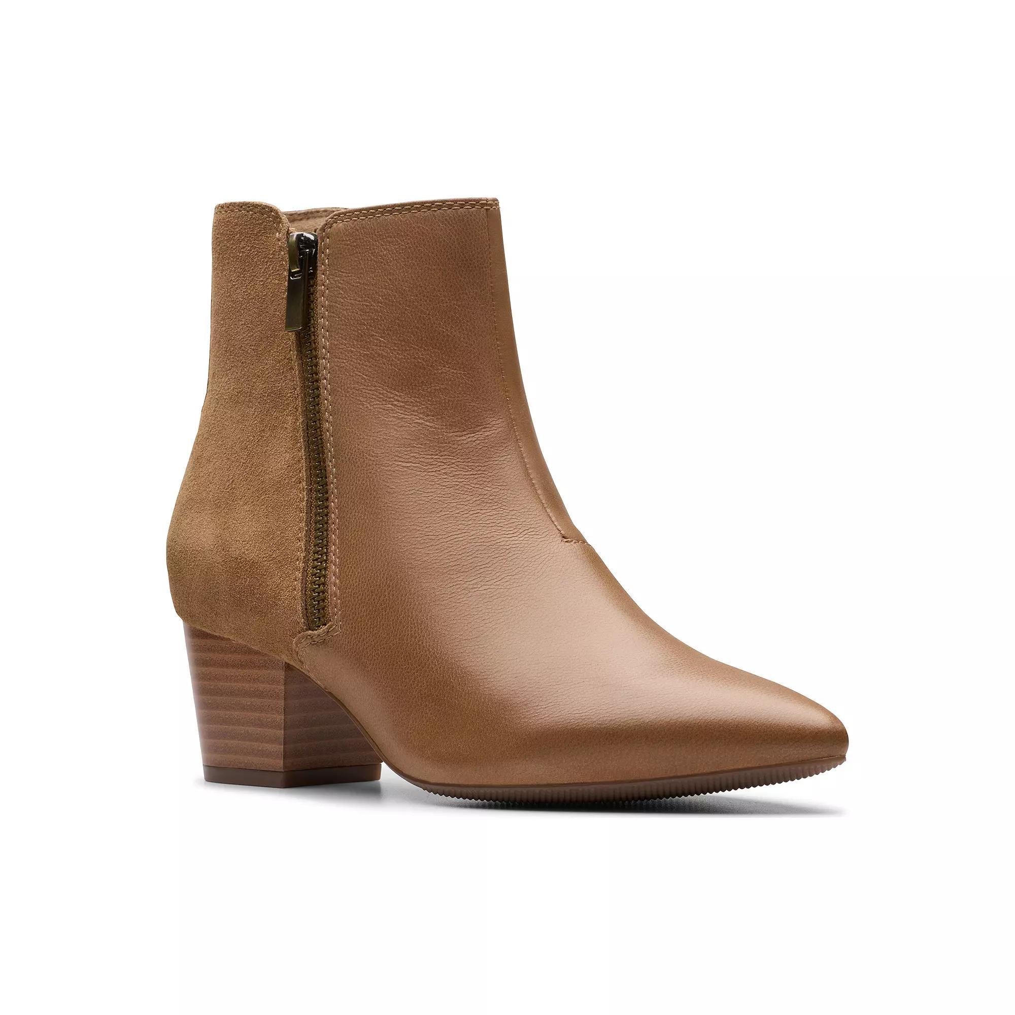 Clarks® Ellanie Vibe Women's Leather Ankle Boots, Size: 6.5, Brown Product Image