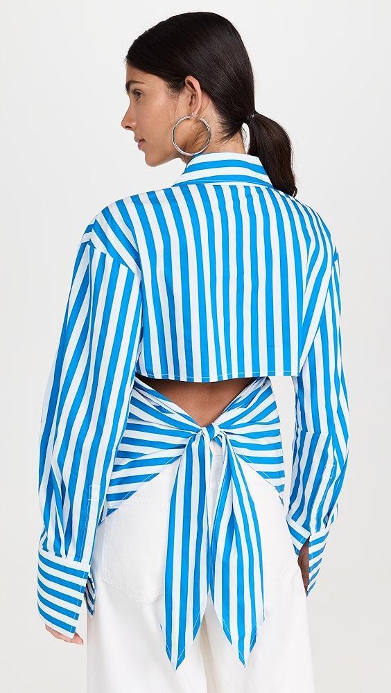 SIMONMILLER Loch Striped Poplin Button Up Top | Shopbop Product Image