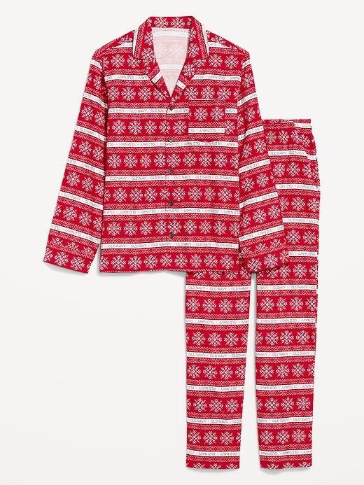 Printed Flannel Pajama Set for Men Product Image