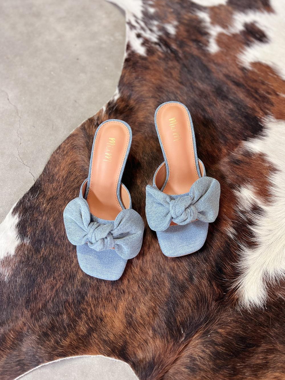 Miim Hannah Denim Bow Kitten Heel Product Image